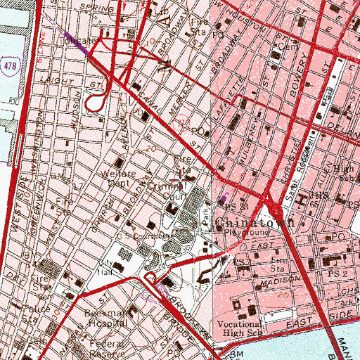 Topographic Map of Ahrens Building, NY