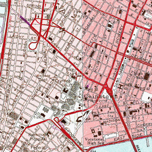 Topographic Map of Downtown Community Television Center, NY