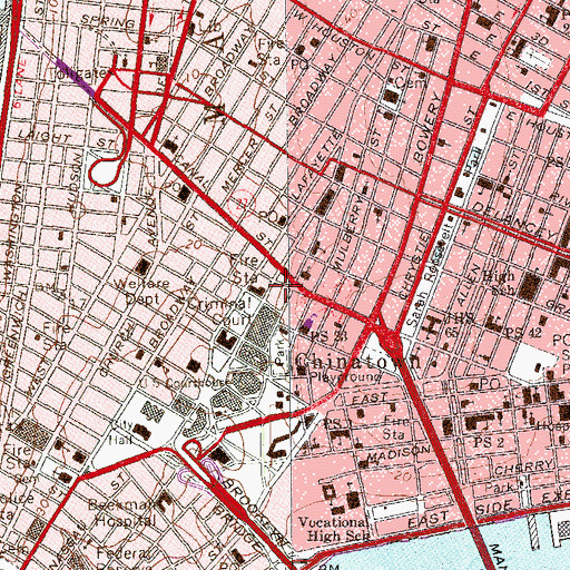 Topographic Map of Chung Pak Building, NY