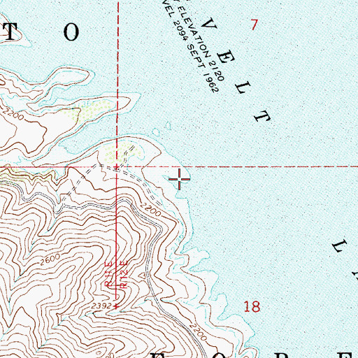 Topographic Map of Mills Cove, AZ