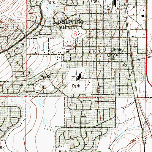 Topographic Map of Louisville Elementary School, CO