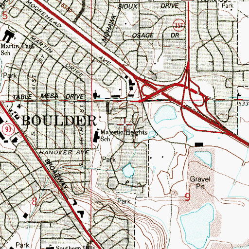 Topographic Map of Bixby School, CO