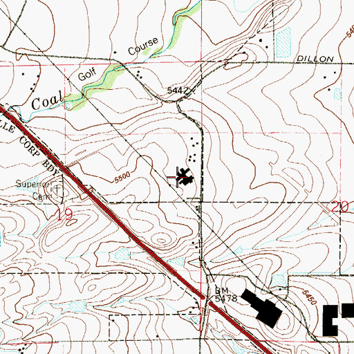 Topographic Map of Centennial Peaks Hospital, CO