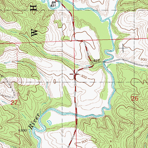 Topographic Map of Kickapoo Valley Reserve State Natural Area, WI