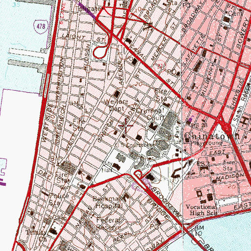 Topographic Map of Langdon Building, NY