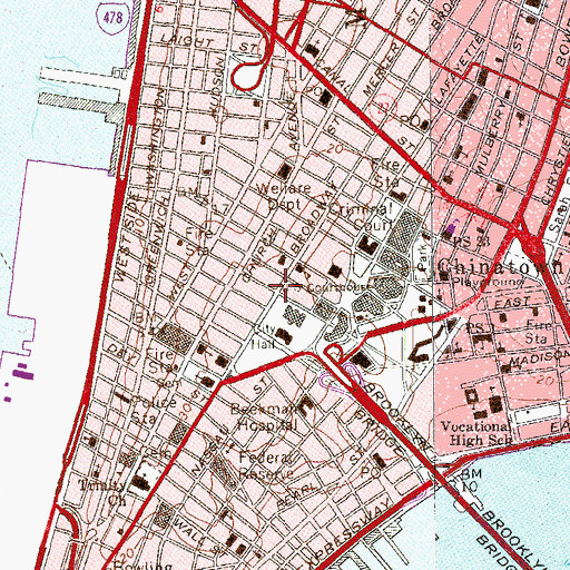 Topographic Map of Broadway Chambers Building, NY