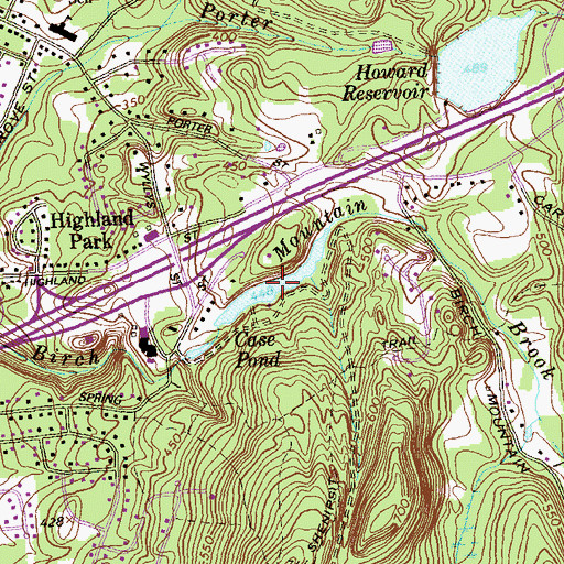 Topographic Map of Case Pond, CT