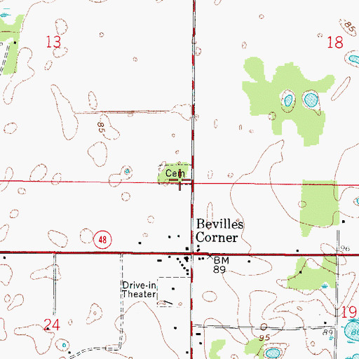 Topographic Map of South Sumter Evergreen Cemetery, FL