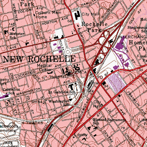 Topographic Map of Sound Shore Medical Center, NY