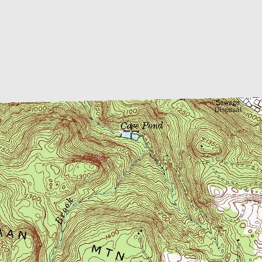 Topographic Map of Case Pond, CT