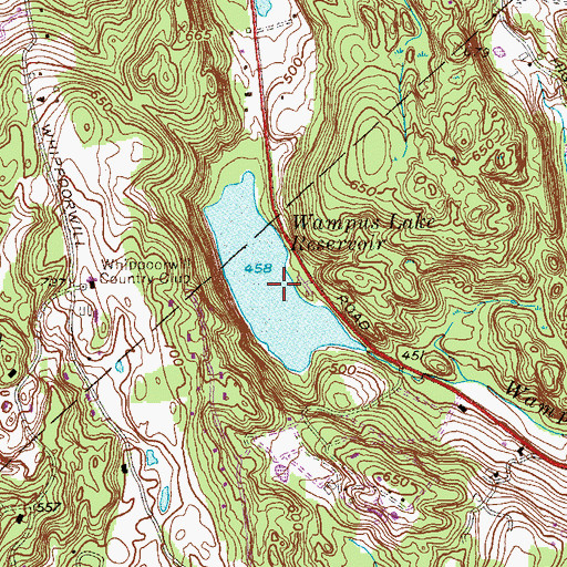 Topographic Map of Wampus Lake County Park, NY