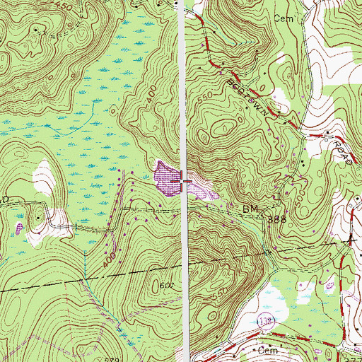 Topographic Map of Lake Hawthorne, NY