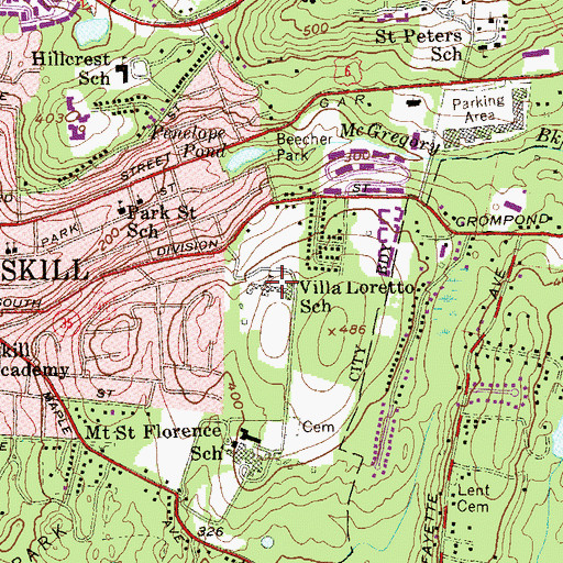 Topographic Map of Saint Michael's Building, NY
