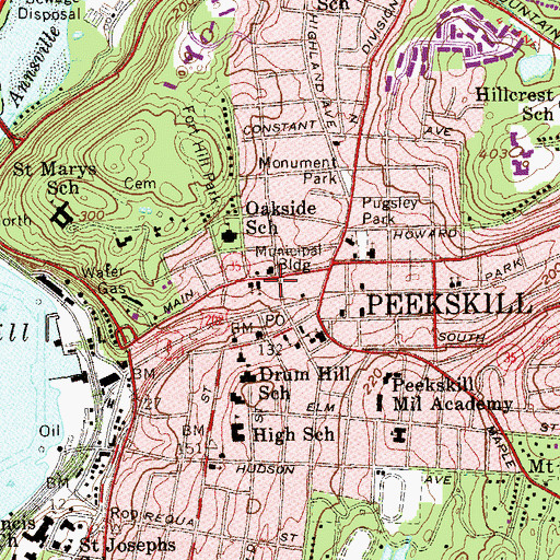 Topographic Map of First Baptist Church (historical), NY