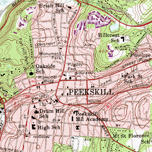 Topographic Map of First Methodist Church, NY