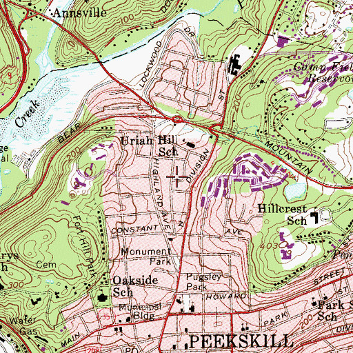 Topographic Map of Mount Lebanon Baptist Church, NY
