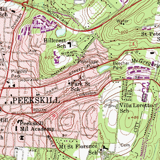 Topographic Map of Mount Olivet Baptist Church, NY