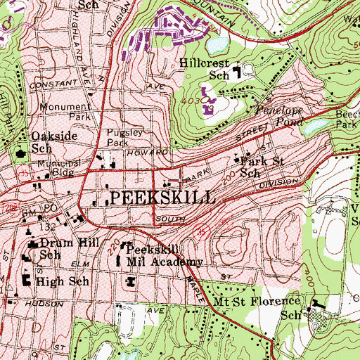 Topographic Map of Park Street African Methodist Episcopal Zion Church, NY