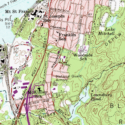 Topographic Map of Saints Peter and Paul Catholic Church, NY