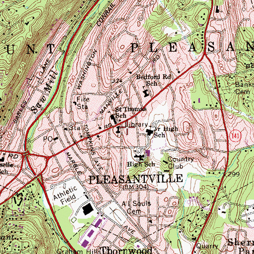 Topographic Map of Saint John's Episcopal Church, NY