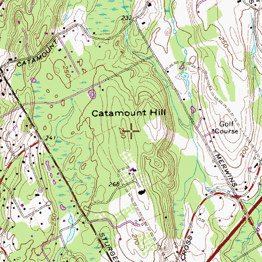 Topographic Map of Catamount Hill, CT