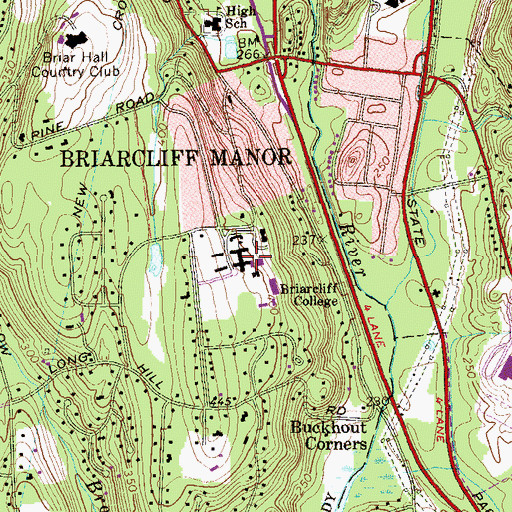 Topographic Map of Dow Hall, NY