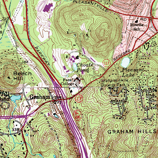 Topographic Map of Marks Hall, NY