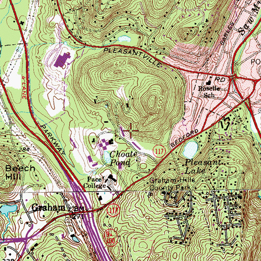 Topographic Map of Martin Hall, NY