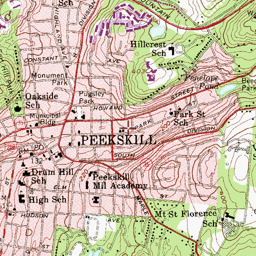Topographic Map of Church of the Comforter, NY