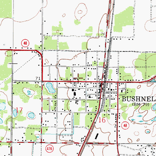 Topographic Map of First United Methodist Church, FL