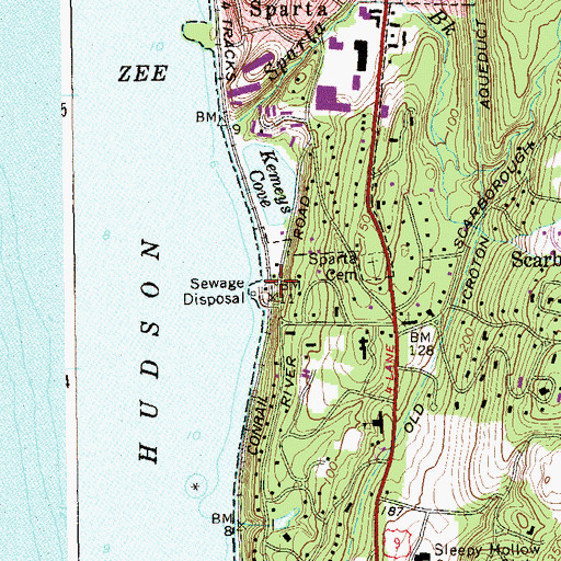 Topographic Map of Scarborough Station, NY