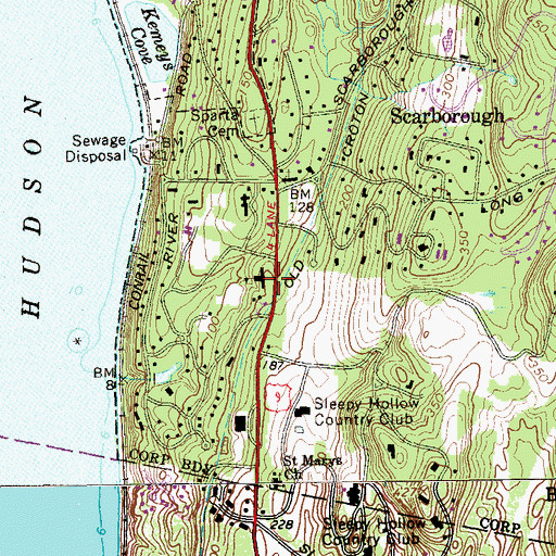 Topographic Map of Scarborough School, NY