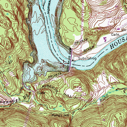 Topographic Map of Cavanaugh Brook, CT