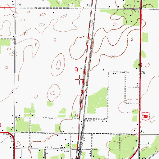 Topographic Map of Bushnell Post Office, FL