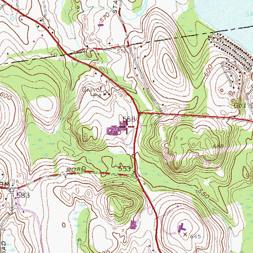 Topographic Map of North Salem Central High School - Middle School, NY