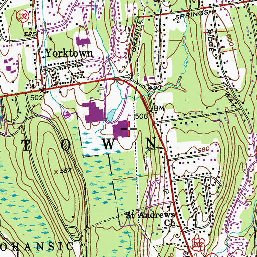 Topographic Map of Mildred E Strang Middle School, NY