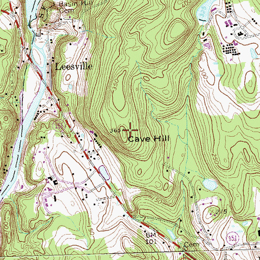 Topographic Map of Cave Hill, CT
