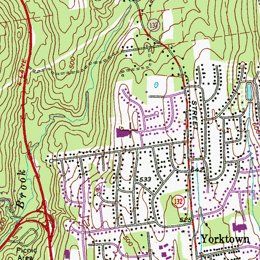 Topographic Map of Crompond Elementary School, NY