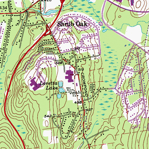 Topographic Map of Lakeland-Copper Beach School, NY