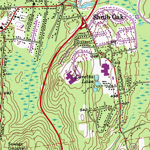 Topographic Map of Benjamin Franklin Elementary School, NY
