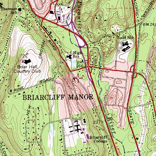Topographic Map of Briarcliff Congregational Church, NY