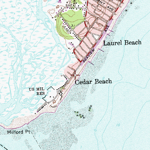 Topographic Map of Cedar Beach, CT