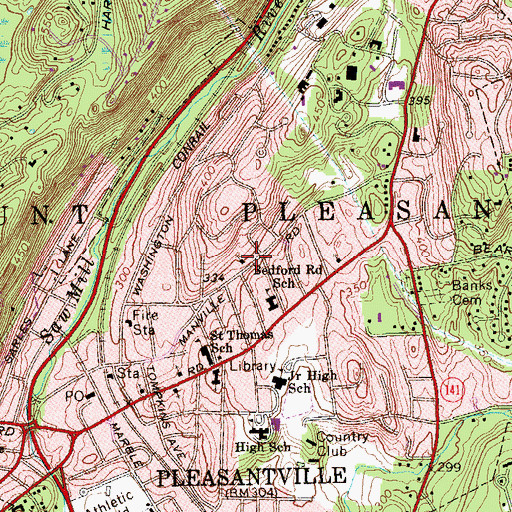 Topographic Map of Emanuel Lutheran Church, NY