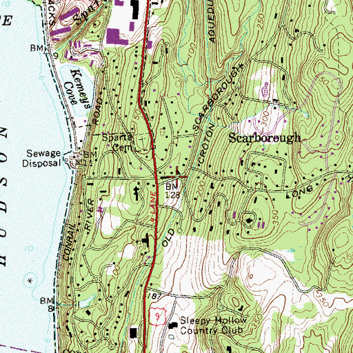 Topographic Map of Scarborough Presbyterian Church, NY