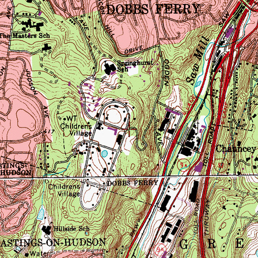 Topographic Map of George S Lesiure School, NY