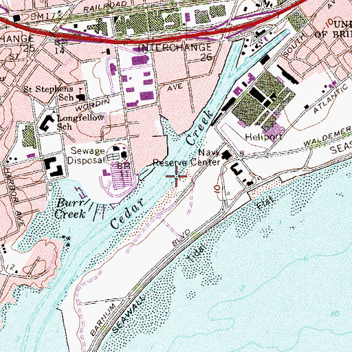 Topographic Map of Cedar Creek Harbor, CT