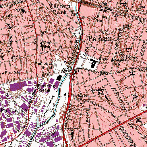 Topographic Map of Interchange 8, NY