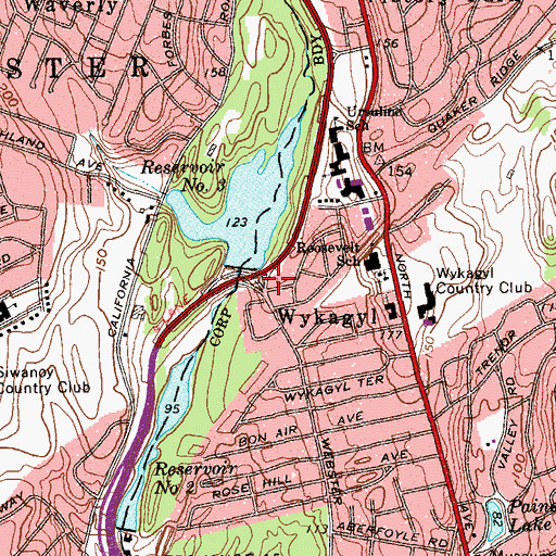 Topographic Map of Interchange 16, NY