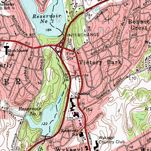 Topographic Map of Interchange 17, NY