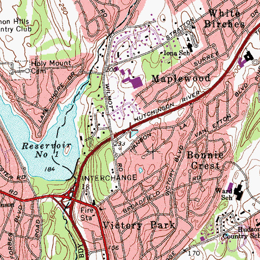 Topographic Map of Interchange 19, NY